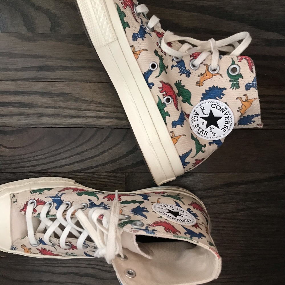 Dinosaur print high top Converse